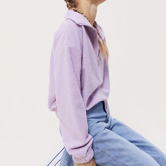 uo track meet half-zip cropped sweatshirt - Picture 2 of 4